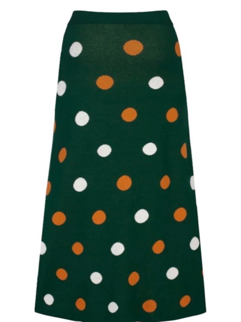 Green Two-Piece Knit Set with Fox Patch and Polka Dots - Picture 4 of 7